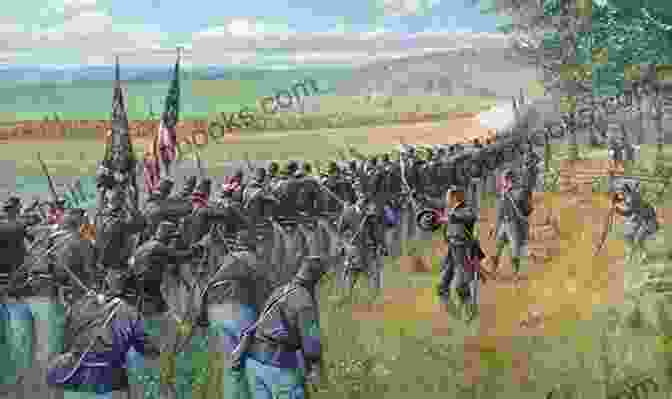 A Panoramic View Of A Civil War Battlefield, Soldiers Engaged In Fierce Combat. The Sins Of The Father (Clifton Chronicles 2)