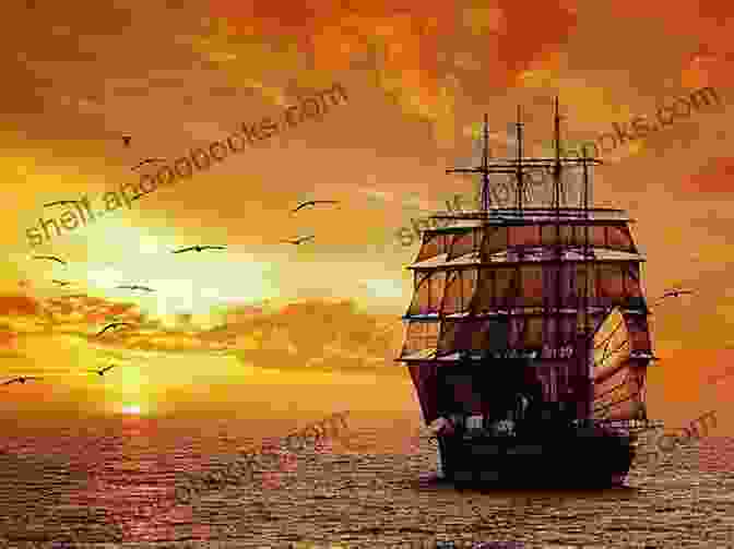 A Ship Sailing Into A Vibrant Sunset, Symbolizing The Journey Of Self Discovery. True North (Undertow 3) KR Conway