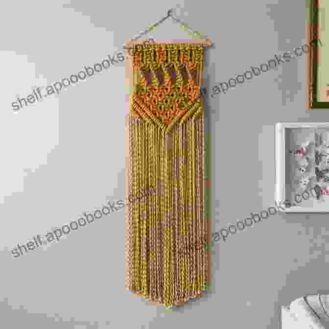 An Exquisite Macrame Wall Hanger Featuring Intricate Knots And Patterns MACRAME FOR BEGINNERS: Making Stunning And Beautiful Large Scale Wall Hanger Table Runner Plant Holder Hanger Bead Chandelier And Ombre Lampshade With Step By Step Tutorials + Photos