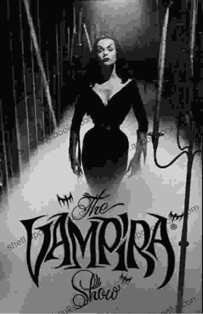 Iconic Shot From The Vampira Show, Featuring Vampira In Her Signature Pose, Shrouded In A Cloud Of Smoke, Her Piercing Gaze Captivating The Audience Vampira: Dark Goddess Of Horror