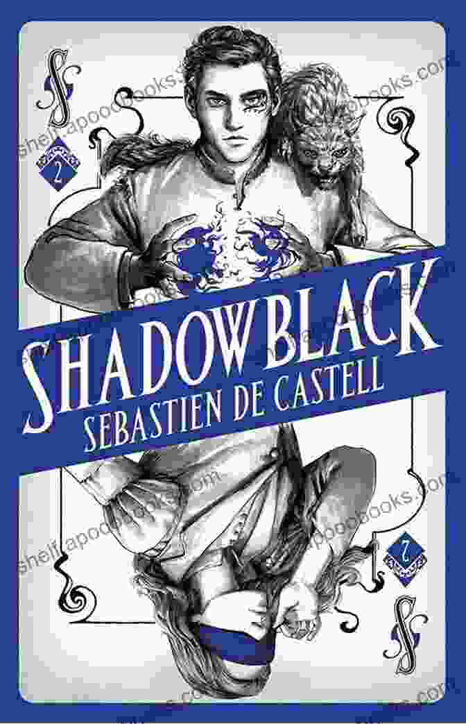 Shadowblack Spellslinger Book Cover: A Dark Haired Man With Glowing Eyes Holds A Staff And Looks Determined. Shadowblack (Spellslinger 2) Sebastien De Castell